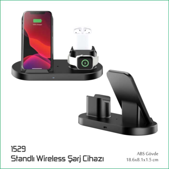 1529 Standlı Wireless Şarj Cihazı