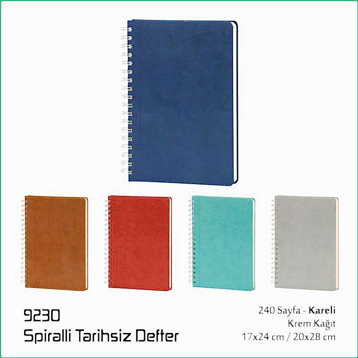 9230 Spiralli Tarihsiz Defter